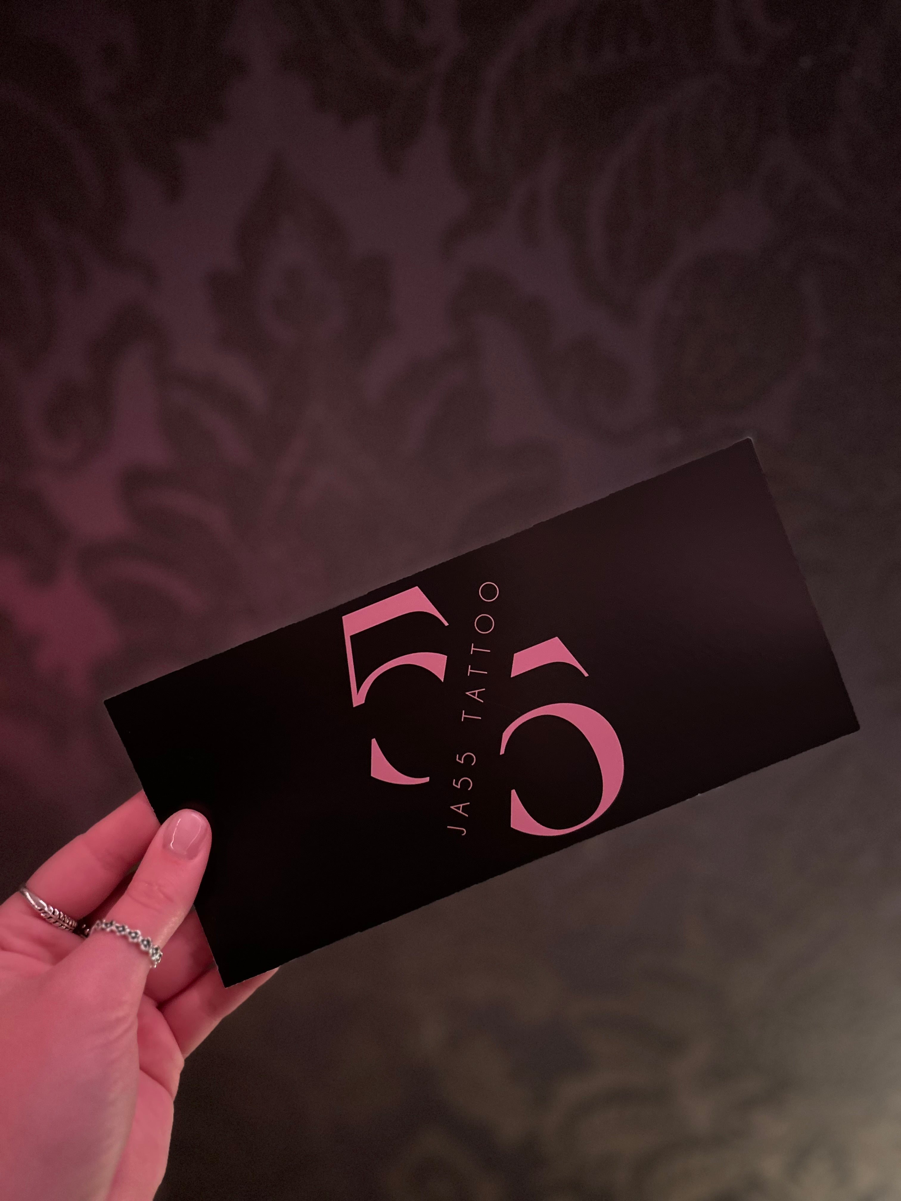 Tattoo Gift Card Hull, JA55 TATTOO Gift Card, Tattoo Artist Hull